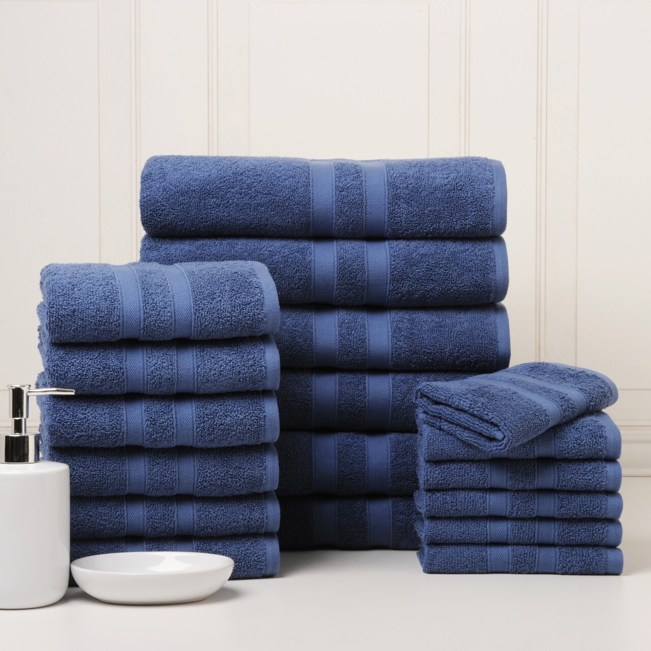Bibb Home 18 Piece Egyptian Cotton Towel Set 100% Soft Absorbent White 600Gsm